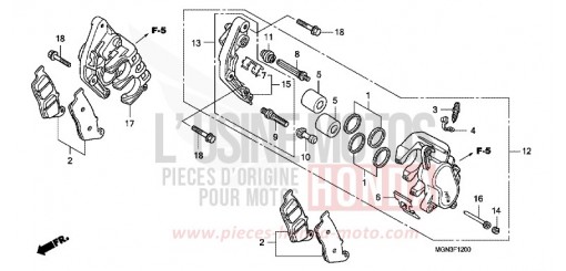 FRONT BRAKE CALIPER (CBF600S/N) CBF600SA de 2010